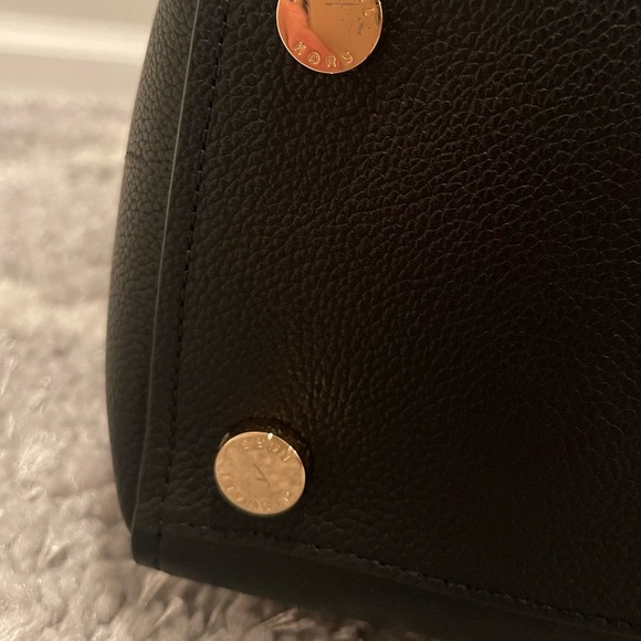 NEW Michael Kors Black Leather Tote with Two Charms Adjustable Strap - Picture 8 of 11